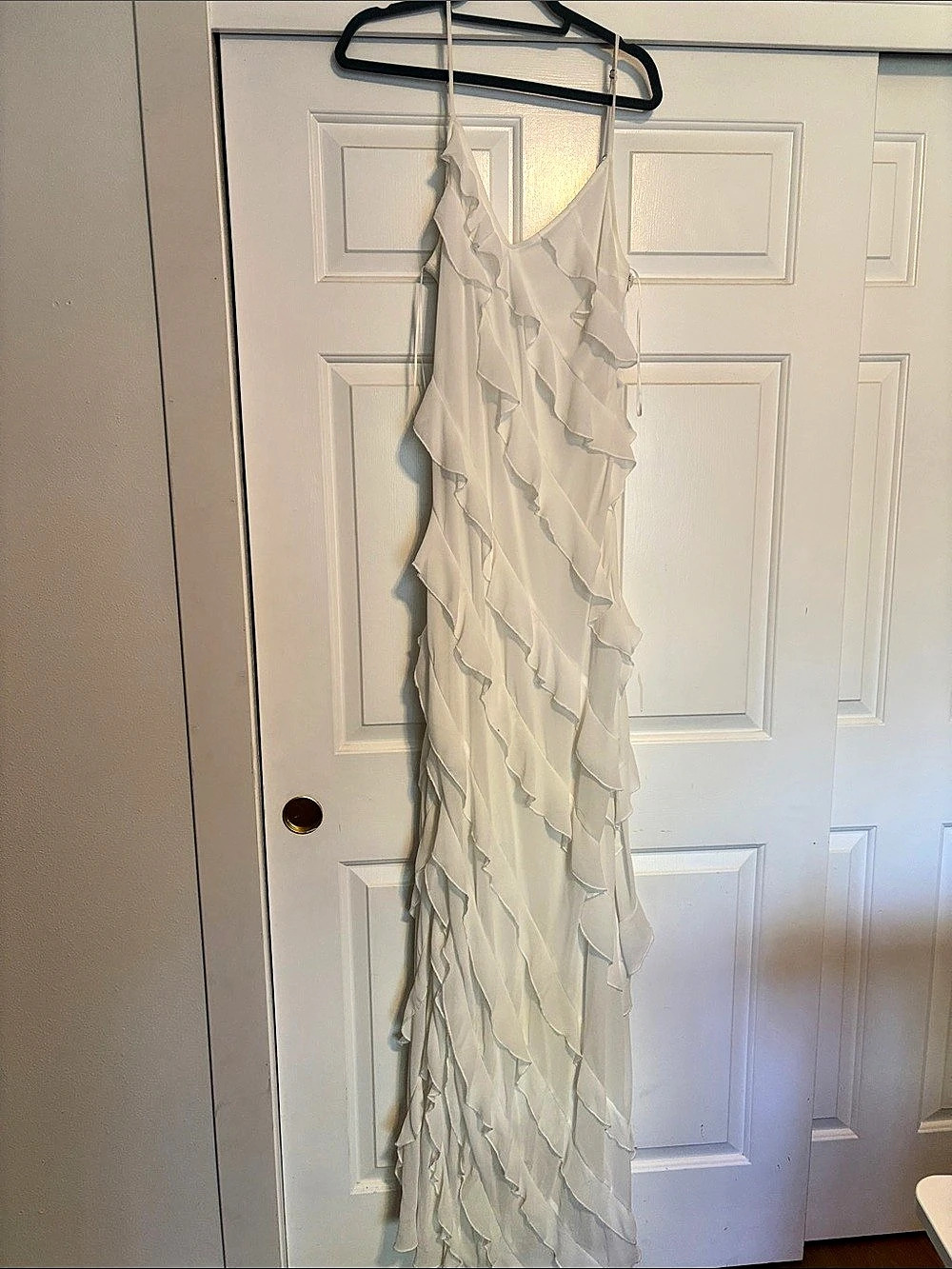 Altar'd State White Ruffle Maxi Dress